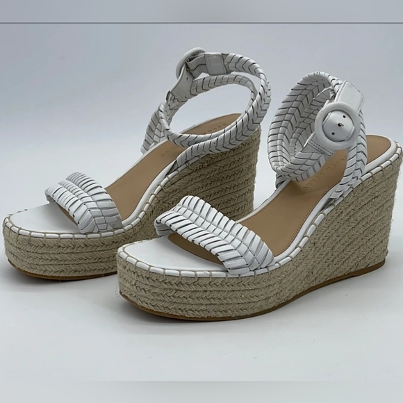 Veronica Beard Rilla Woven Leather Wedge Espadrilles SZ 9 - Picture 3 of 5